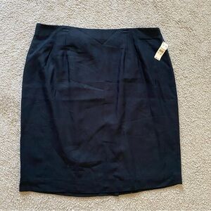 NWT ~ VTG ~ 1990s ~ Talbots ~ Black Wool Blend Pencil Skirt ~ Midi ~ Size 20